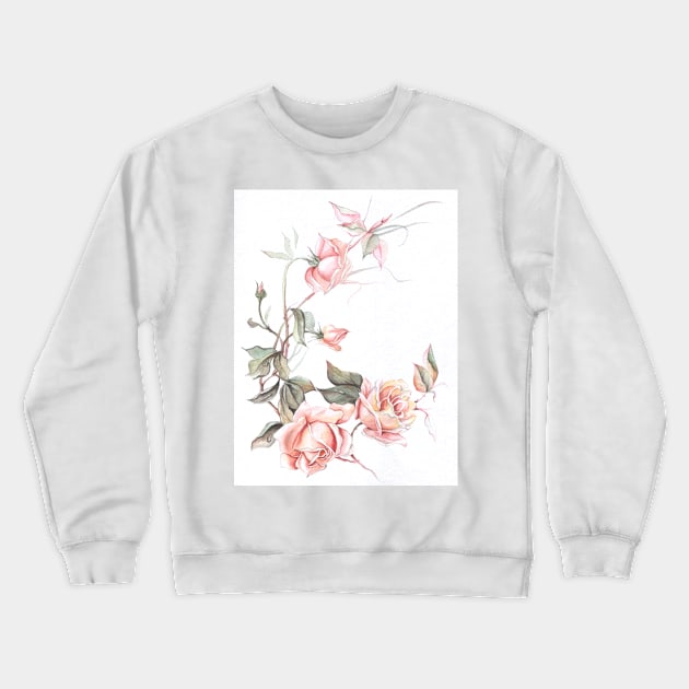 Pink roses Crewneck Sweatshirt by eosofdawn